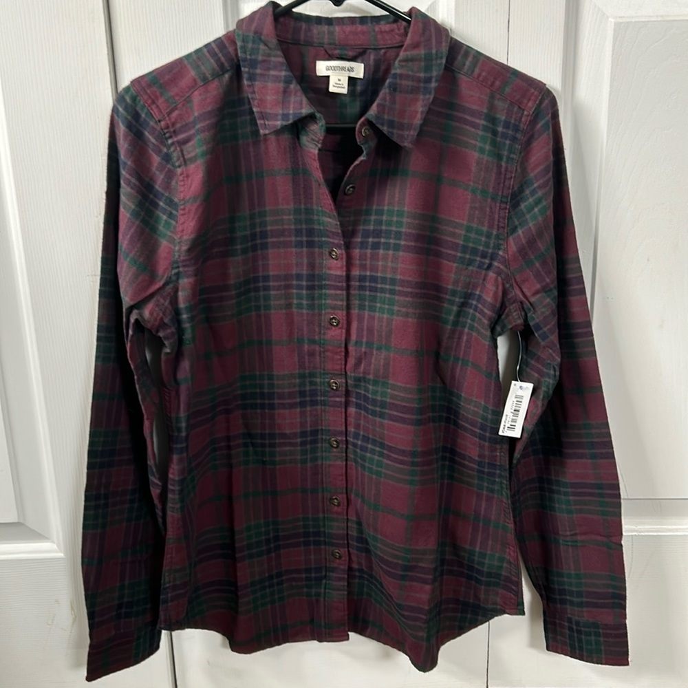 Goodthreads Flannel Button Down Shirt Size M NWT